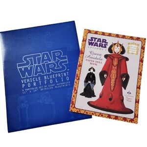 Vintage 90s Star Wars Vehicle Blueprints And Paper Doll Book